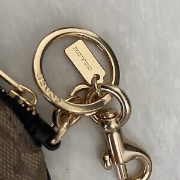 NWT COACH JEAN BASQUIAT SIGNATURE CANVAS CIRCULAR KEYRING ZIP COIN POUCH - Picture 5 of 7